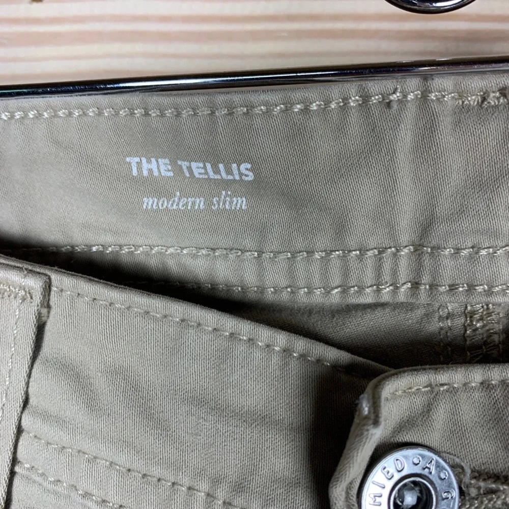 AG Adriano Goldschmied The Tellis Pants Mens 29 Khaki Slim Fit Chino‎